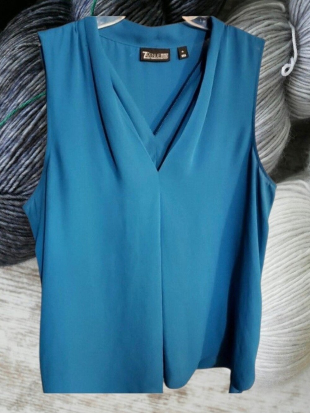 7th Avenue Blue Sleeveless Blouse Top Size